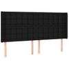 Cabecero Cama | Panel De Cabecera Con Led De Tela Negro 183x16x118/128 Cm Cfw477206