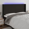 Cabecero Cama | Panel De Cabecera Con Led De Tela Negro 183x16x118/128 Cm Cfw289075