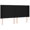 Cabecero Cama | Panel De Cabecera Con Led De Tela Negro 183x16x118/128 Cm Cfw289075