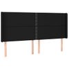 Cabecero Cama | Panel De Cabecera Con Led De Tela Negro 183x16x118/128 Cm Cfw846593