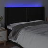 Cabecero Cama | Panel De Cabecera Con Led De Tela Negro 183x16x118/128 Cm Cfw846593