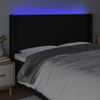 Cabecero Cama | Panel De Cabecera Con Led De Tela Negro 203x16x118/128 Cm Cfw816845