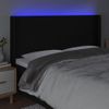 Cabecero Cama | Panel De Cabecera Con Led De Tela Negro 203x16x118/128 Cm Cfw806376