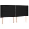 Cabecero Cama | Panel De Cabecera Con Led De Tela Negro 203x16x118/128 Cm Cfw696255