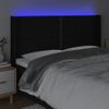 Cabecero Cama | Panel De Cabecera Con Led De Tela Negro 203x16x118/128 Cm Cfw696255