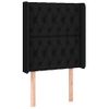 Cabecero Cama | Panel De Cabecera Con Led De Tela Negro 83x16x118/128 Cm Cfw791732