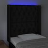 Cabecero Cama | Panel De Cabecera Con Led De Tela Negro 83x16x118/128 Cm Cfw791732