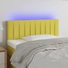 Cabecero Cama | Panel De Cabecera Con Led De Tela Verde 100x5x78/88 Cm Cfw781708