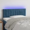 Cabecero Cama | Panel De Cabecera Con Led De Terciopelo Azul 100x5x78/88 Cm Cfw710840