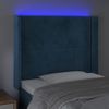 Cabecero Cama | Panel De Cabecera Con Led De Terciopelo Azul Oscuro 103x16x118/128 Cm Cfw606446