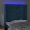 Cabecero Cama | Panel De Cabecera Con Led De Terciopelo Azul Oscuro 103x16x118/128 Cm Cfw624730