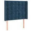 Cabecero Cama | Panel De Cabecera Con Led De Terciopelo Azul Oscuro 103x16x118/128 Cm Cfw629341