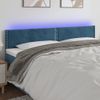 Cabecero Cama | Panel De Cabecera Con Led De Terciopelo Azul Oscuro 180x5x78/88 Cm Cfw557138