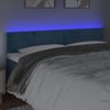 Cabecero Cama | Panel De Cabecera Con Led De Terciopelo Azul Oscuro 200x5x78/88 Cm Cfw386194