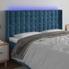 Cabecero Cama | Panel De Cabecera Con Led De Terciopelo Azul Oscuro 203x16x118/128 Cm Cfw404077