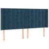 Cabecero Cama | Panel De Cabecera Con Led De Terciopelo Azul Oscuro 203x16x118/128 Cm Cfw404077