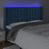 Cabecero Cama | Panel De Cabecera Con Led De Terciopelo Azul Oscuro 203x16x118/128 Cm Cfw404077