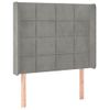 Cabecero Cama | Panel De Cabecera Con Led De Terciopelo Gris Claro 103x16x118/128 Cm Cfw271796