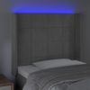 Cabecero Cama | Panel De Cabecera Con Led De Terciopelo Gris Claro 103x16x118/128 Cm Cfw271796