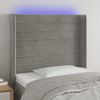 Cabecero Cama | Panel De Cabecera Con Led De Terciopelo Gris Claro 103x16x118/128 Cm Cfw233727