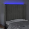 Cabecero Cama | Panel De Cabecera Con Led De Terciopelo Gris Claro 103x16x118/128 Cm Cfw129394