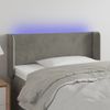 Cabecero Cama | Panel De Cabecera Con Led De Terciopelo Gris Claro 103x16x78/88 Cm Cfw872253