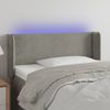 Cabecero Cama | Panel De Cabecera Con Led De Terciopelo Gris Claro 103x16x78/88 Cm Cfw127630