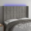 Cabecero Cama | Panel De Cabecera Con Led De Terciopelo Gris Claro 147x16x118/128 Cm Cfw690560