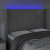 Cabecero Cama | Panel De Cabecera Con Led De Terciopelo Gris Claro 147x16x118/128 Cm Cfw690560