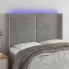 Cabecero Cama | Panel De Cabecera Con Led De Terciopelo Gris Claro 147x16x118/128 Cm Cfw719131