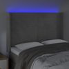 Cabecero Cama | Panel De Cabecera Con Led De Terciopelo Gris Claro 147x16x118/128 Cm Cfw719131