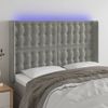 Cabecero Cama | Panel De Cabecera Con Led De Terciopelo Gris Claro 147x16x118/128 Cm Cfw580378