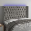 Cabecero Cama | Panel De Cabecera Con Led De Terciopelo Gris Claro 147x16x118/128 Cm Cfw168240