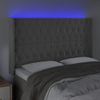 Cabecero Cama | Panel De Cabecera Con Led De Terciopelo Gris Claro 147x16x118/128 Cm Cfw168240