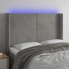 Cabecero Cama | Panel De Cabecera Con Led De Terciopelo Gris Claro 147x16x118/128 Cm Cfw399281