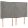 Cabecero Cama | Panel De Cabecera Con Led De Terciopelo Gris Claro 147x16x118/128 Cm Cfw399281