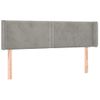 Cabecero Cama | Panel De Cabecera Con Led De Terciopelo Gris Claro 147x16x78/88 Cm Cfw995909