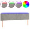 Cabecero Cama | Panel De Cabecera Con Led De Terciopelo Gris Claro 180x5x78/88 Cm Cfw570379