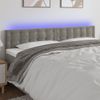 Cabecero Cama | Panel De Cabecera Con Led De Terciopelo Gris Claro 180x5x78/88 Cm Cfw633055