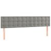 Cabecero Cama | Panel De Cabecera Con Led De Terciopelo Gris Claro 180x5x78/88 Cm Cfw633055