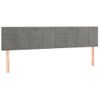 Cabecero Cama | Panel De Cabecera Con Led De Terciopelo Gris Claro 180x5x78/88 Cm Cfw685948