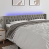 Cabecero Cama | Panel De Cabecera Con Led De Terciopelo Gris Claro 183x16x78/88 Cm Cfw469206