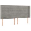 Cabecero Cama | Panel De Cabecera Con Led De Terciopelo Gris Claro 203x16x118/128 Cm Cfw528021