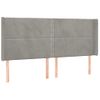 Cabecero Cama | Panel De Cabecera Con Led De Terciopelo Gris Claro 203x16x118/128 Cm Cfw121053