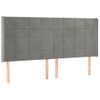 Cabecero Cama | Panel De Cabecera Con Led De Terciopelo Gris Claro 203x16x118/128 Cm Cfw163414