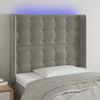 Cabecero Cama | Panel De Cabecera Con Led De Terciopelo Gris Claro 83x16x118/128 Cm Cfw424419