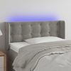 Cabecero Cama | Panel De Cabecera Con Led De Terciopelo Gris Claro 83x16x78/88 Cm Cfw467056