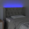 Cabecero Cama | Panel De Cabecera Con Led De Terciopelo Gris Claro 83x16x78/88 Cm Cfw845196