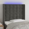 Cabecero Cama | Panel De Cabecera Con Led De Terciopelo Gris Oscuro 103x16x118/128 Cm Cfw164866