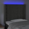 Cabecero Cama | Panel De Cabecera Con Led De Terciopelo Gris Oscuro 103x16x118/128 Cm Cfw164866